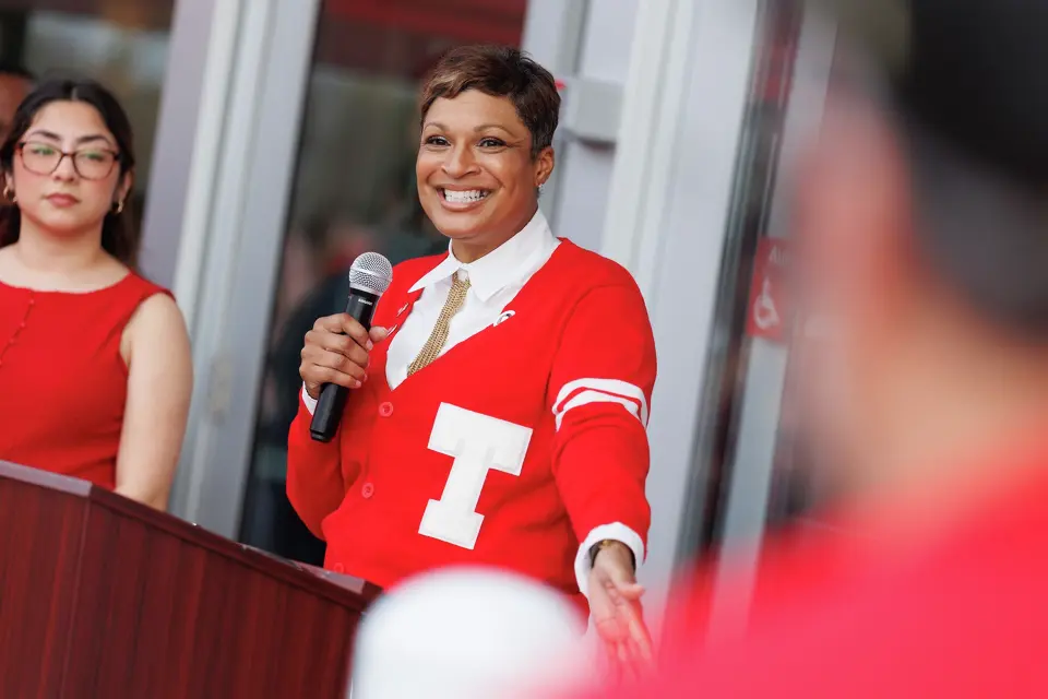 Joy Strong, store director, speaks during the opening of a new Target in Oak Cliff in Dallas on March 10, 2026. (Photos by Nathan Hunsinger)