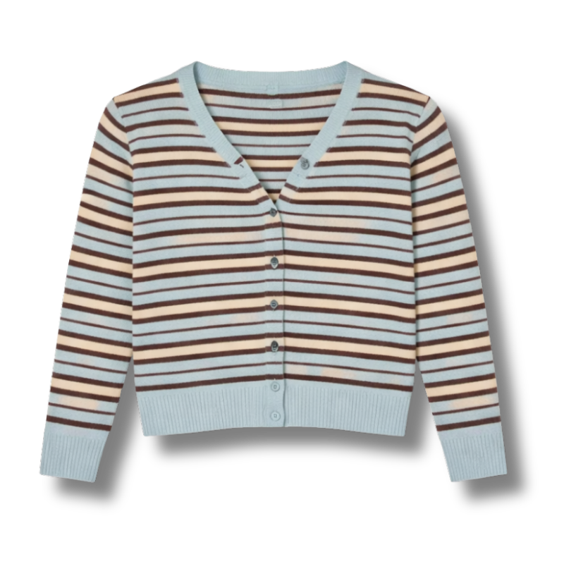 Cardigan with Blue and brown stripes