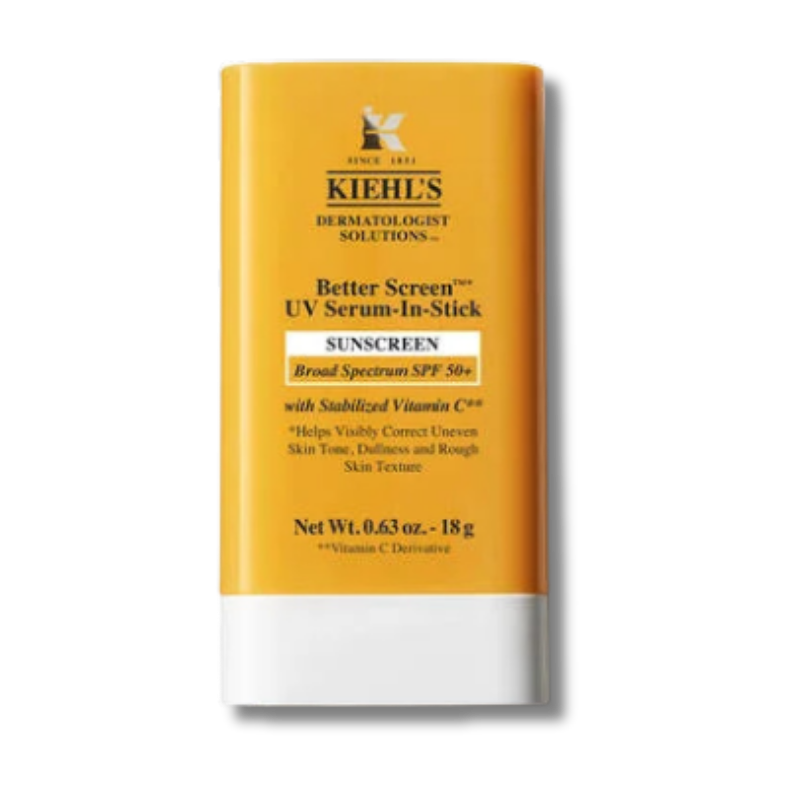 Sunscreen stick with yellow packaging