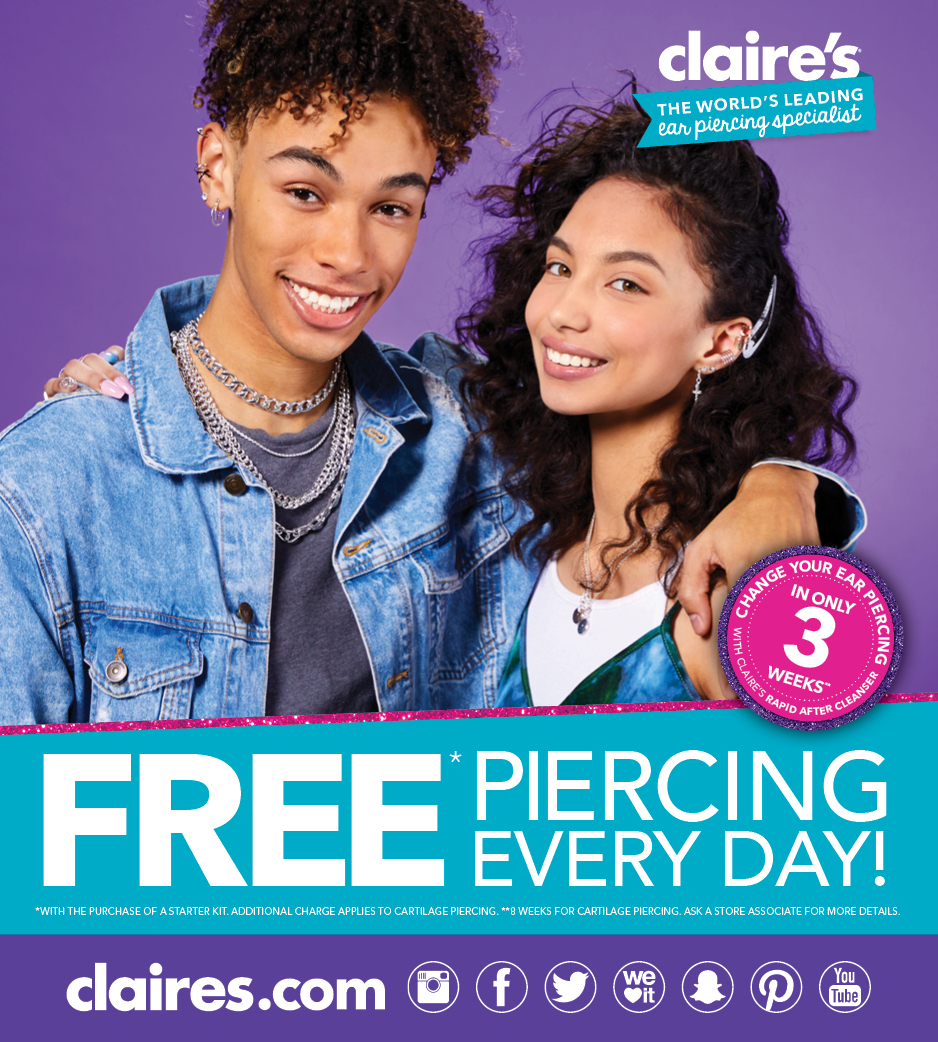 Claires ear piercing age on sale policy