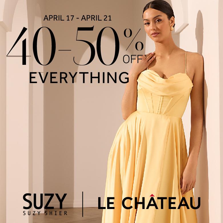 40% to 50% Off Everything At Suzy Shier And Le Château.