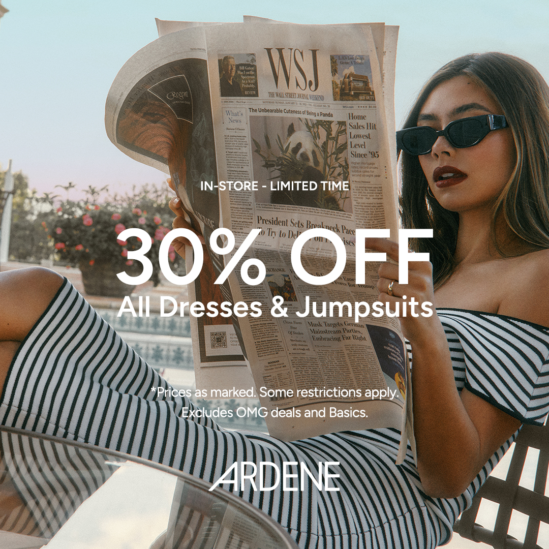30% off all dresses & jumpsuits #ardenelove