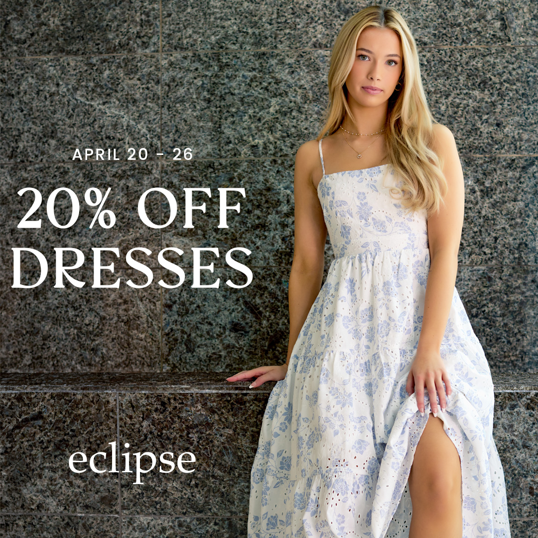 All dresses, 20% off 