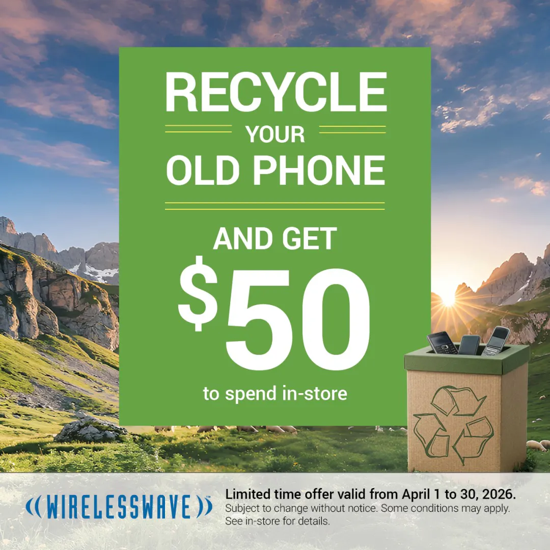 Recycle your old phone and get $50 to spend in-store*