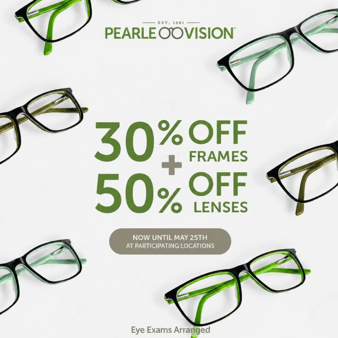 30% off frames + 50% off lenses