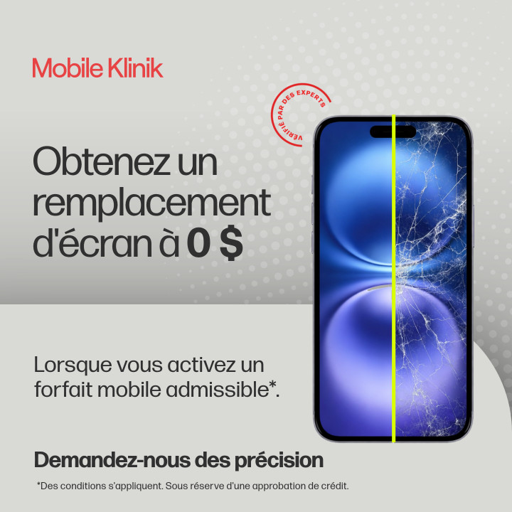 Obtenez un remplacement d'écran à 0$