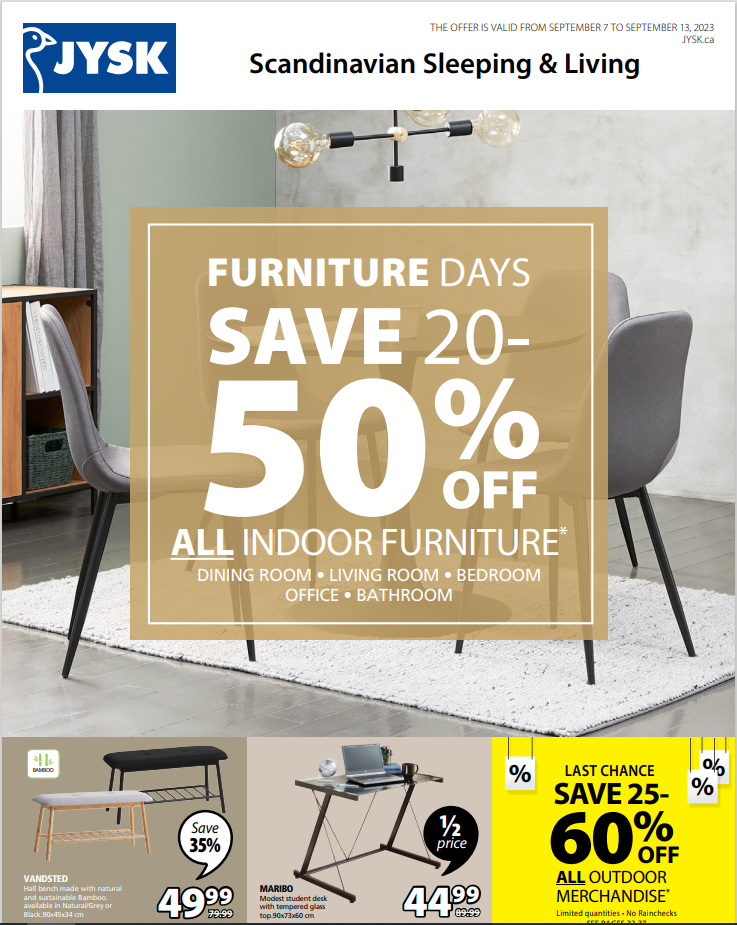 JYSK Weekly Flyer Park Place Lethbridge
