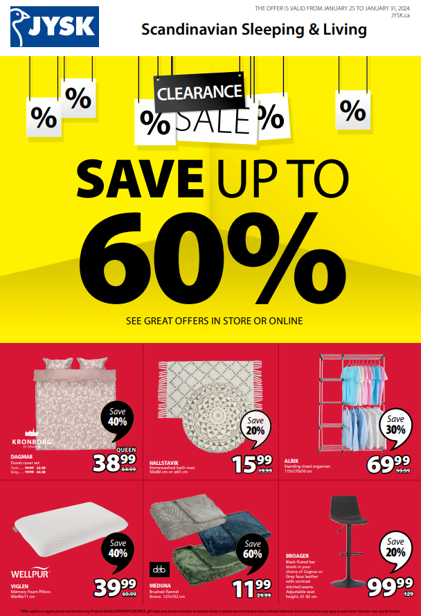 JYSK Weekly Flyer Park Place Lethbridge