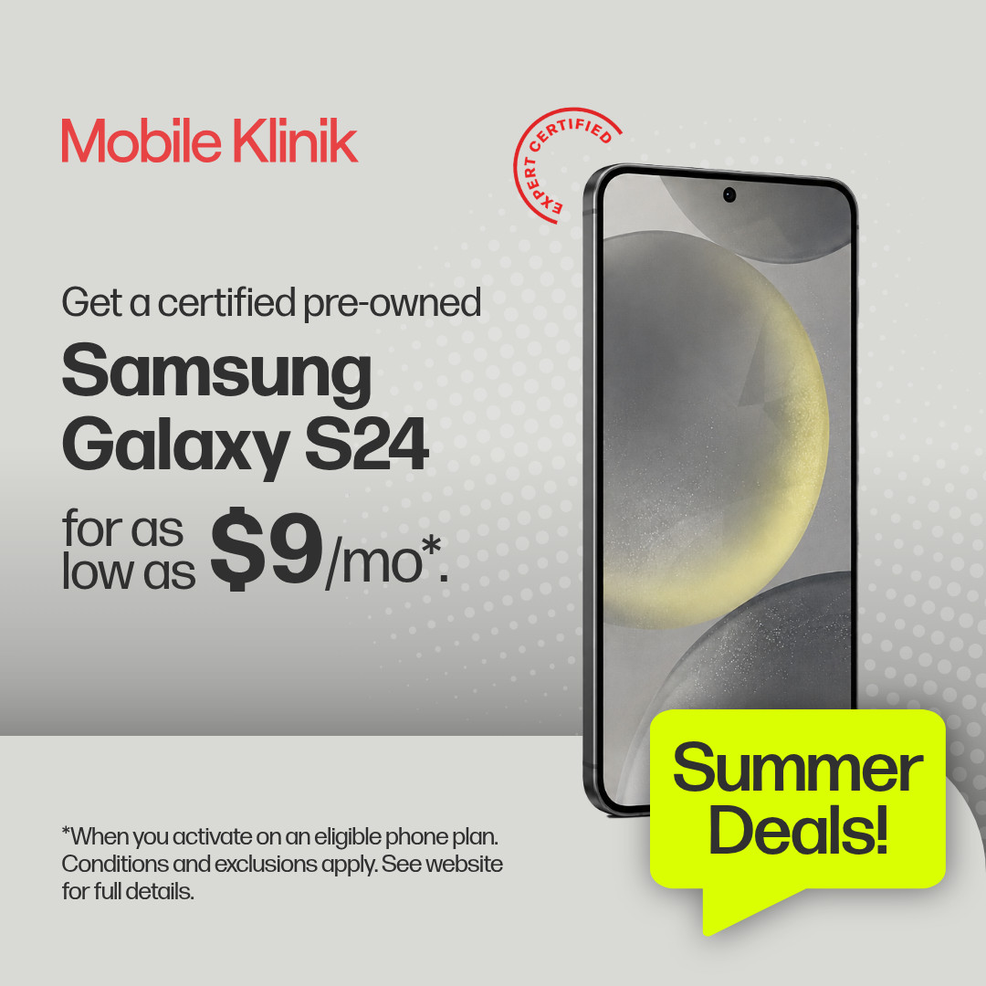 Get a certified pre-owned Samsung S24 for as low as $9/mo*.