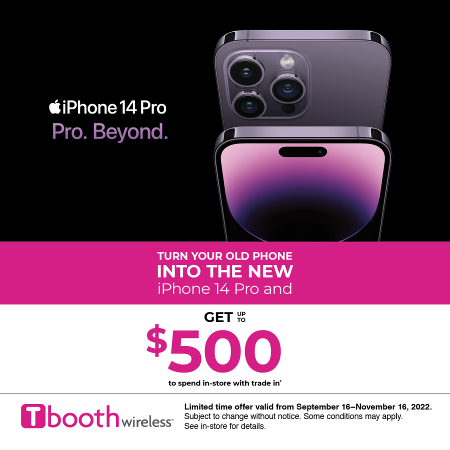 T booth Wireless Turn your old phone into the new iPhone 14 Pro New