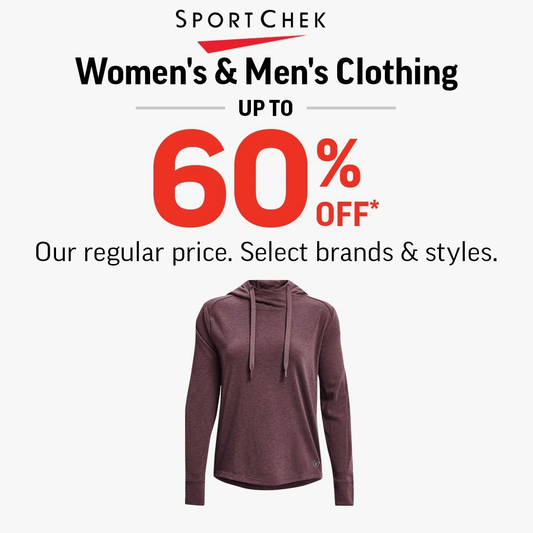 Sport Chek Women’s & Men’s Clothing Up To 60 Off! Conestoga Mall