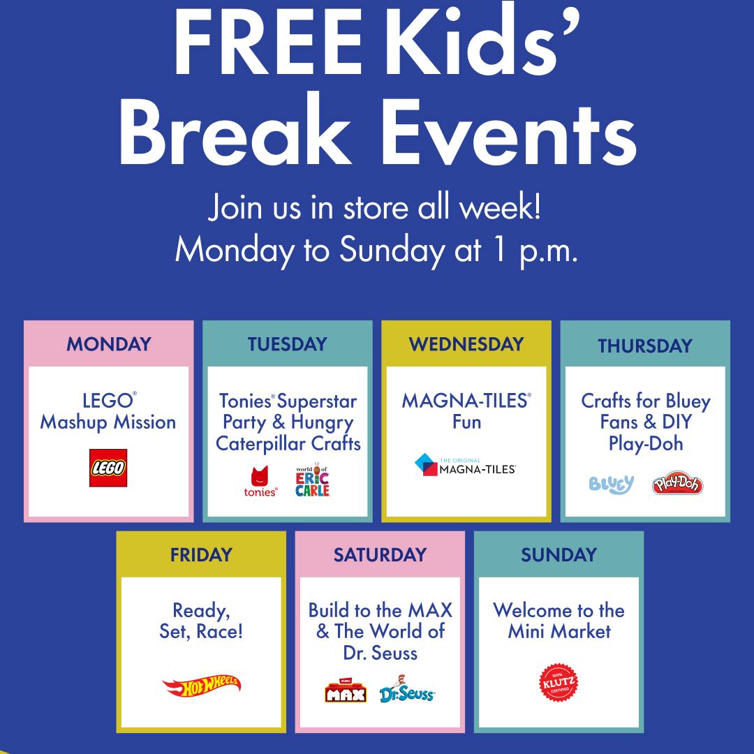 🎉 FREE Kids’ Break Events at Indigo! 📚✨