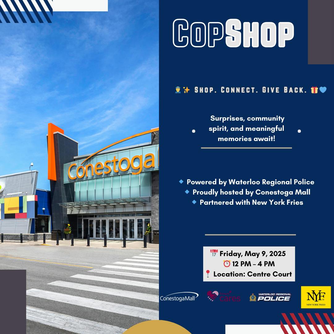 🚔 Conestoga Mall & WRPS Team Up for a Day of Giving – CopShop is Here!