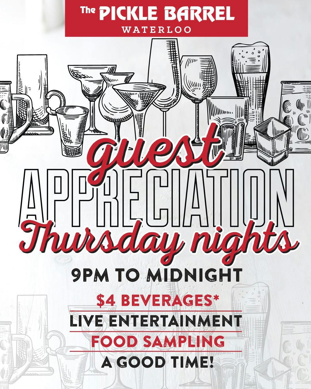 🎉 Guest Appreciation Thursday Nights at The Pickle Barrel!