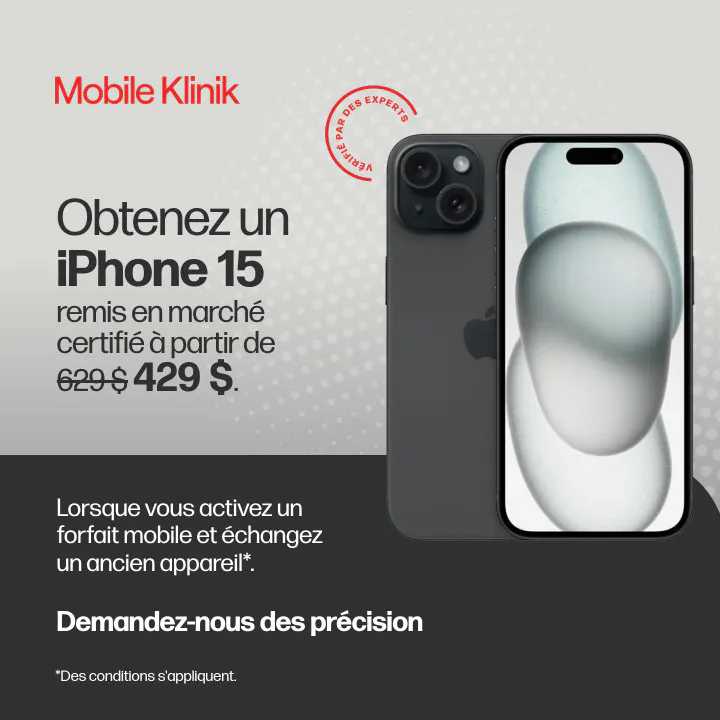Get a certified pre-owned iPhone 15 for as low as $429 (was $629)