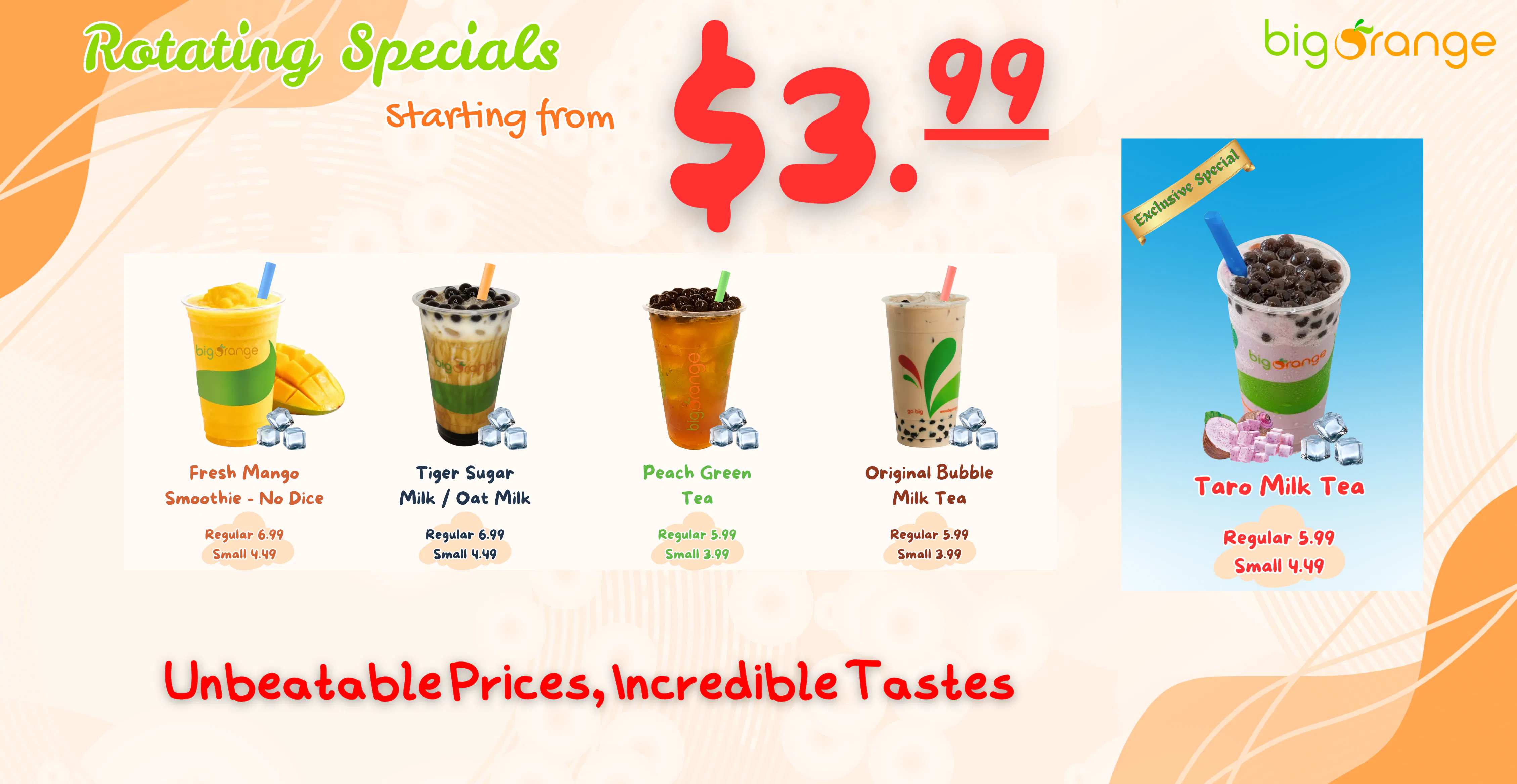 ✨ Rotating Specials Starting at $3.99