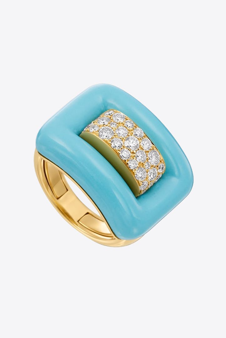 Turquoise and Diamond Ring