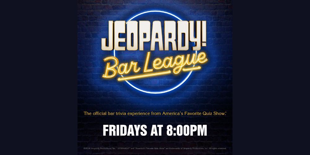 Join us every Friday night at 8PM for Geeks Who Drink Bar League Jeopardy — a fast-paced, high-energy twist on America’s favorite quiz show, played live at the bar. It’s free to play, and yes… there are prizes for the winners.