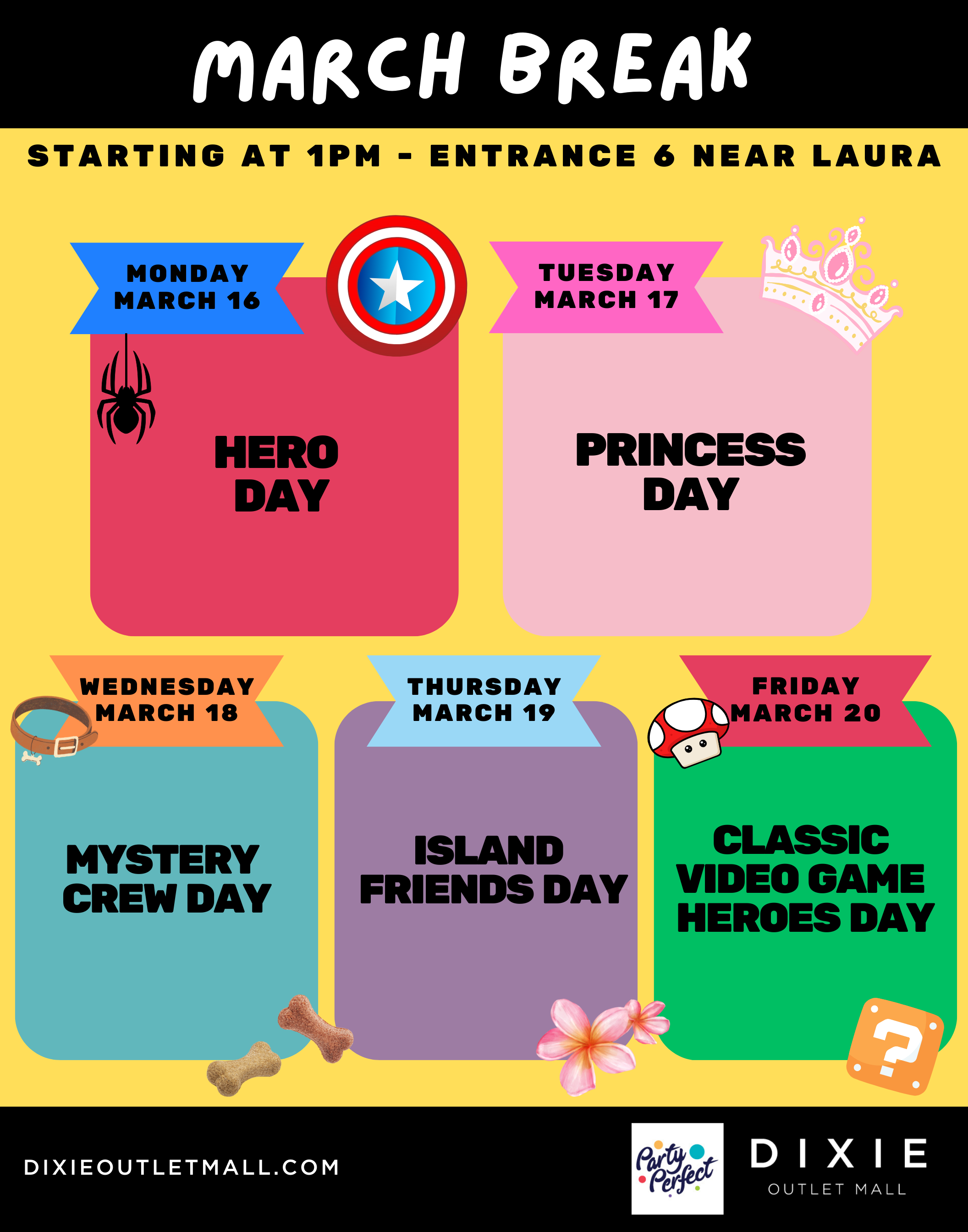 March Break fun at Dixie Outlet Mall!