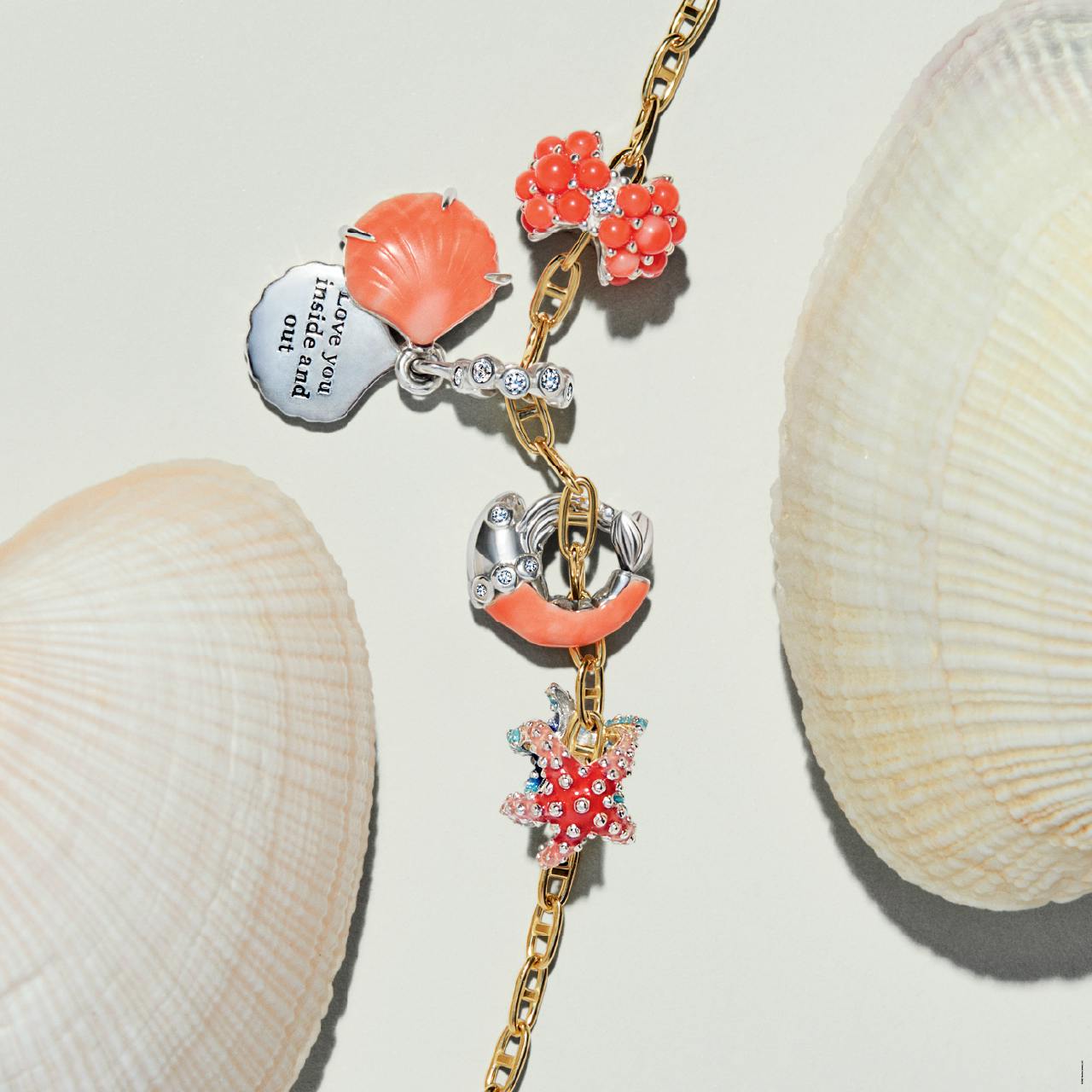Seashells, starfish, and a little shimmer.